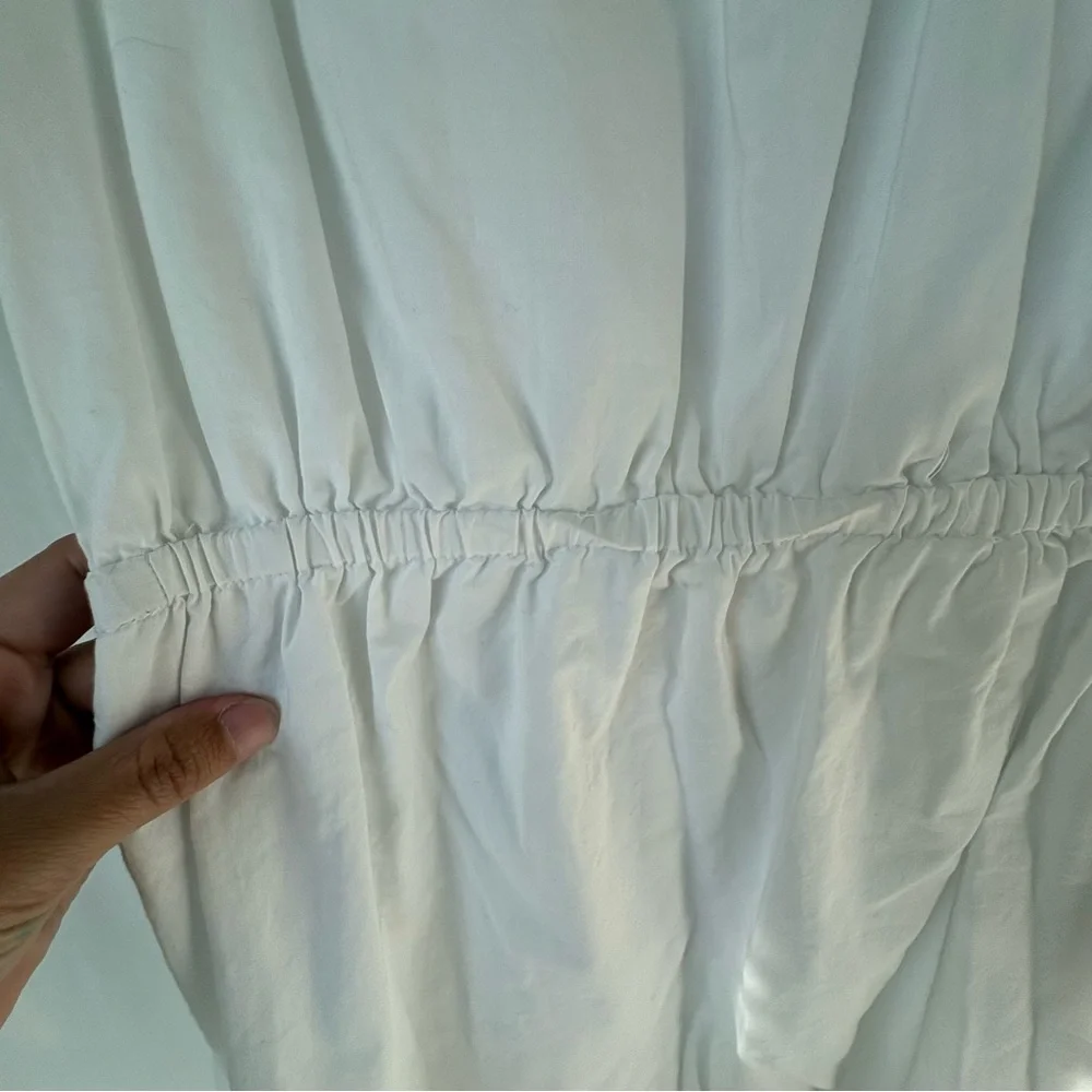 J. Crew Ruffle shoulder A line dress white size 0 100% cotton